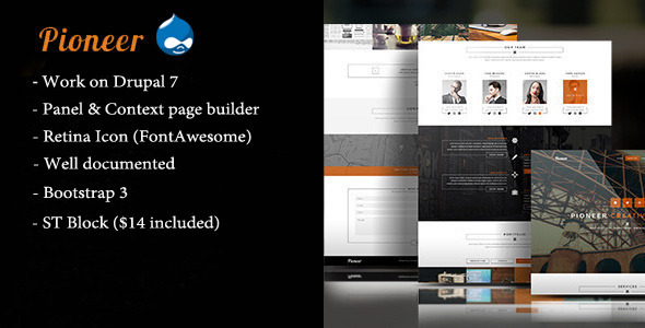 Pioneer - One Page Drupal Theme