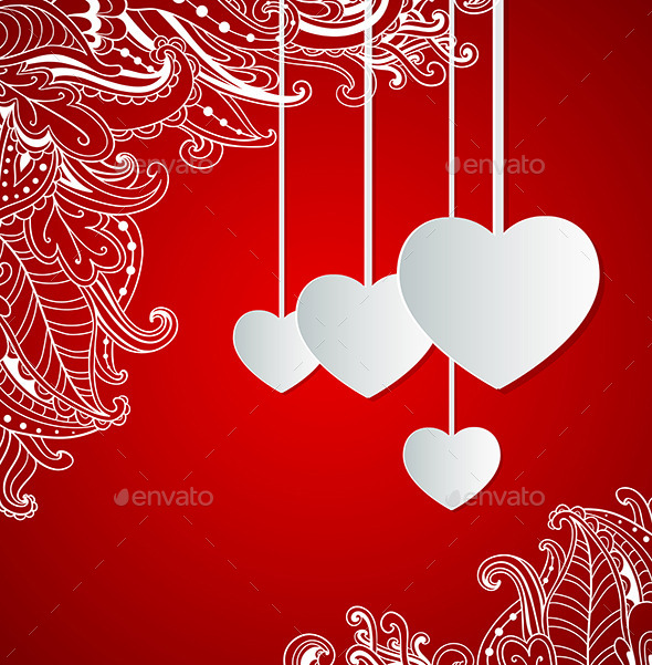 GraphicRiver Red Background with Hearts 9432543 GraphicRiver Red Background with Hearts 9432543