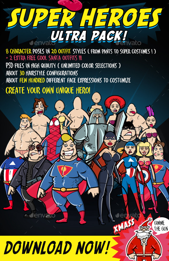 GraphicRiver Super Heroes Ultra Pack 9432576 GraphicRiver Super Heroes Ultra Pack 9432576