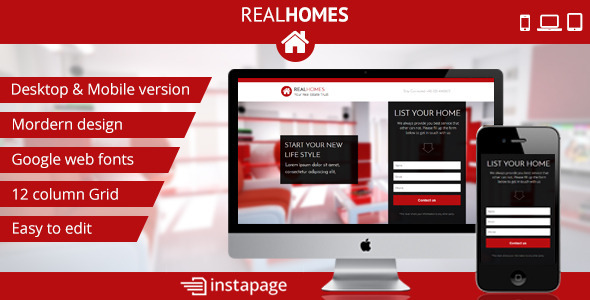 Instapage RealHomes - Real Estate Landing Page