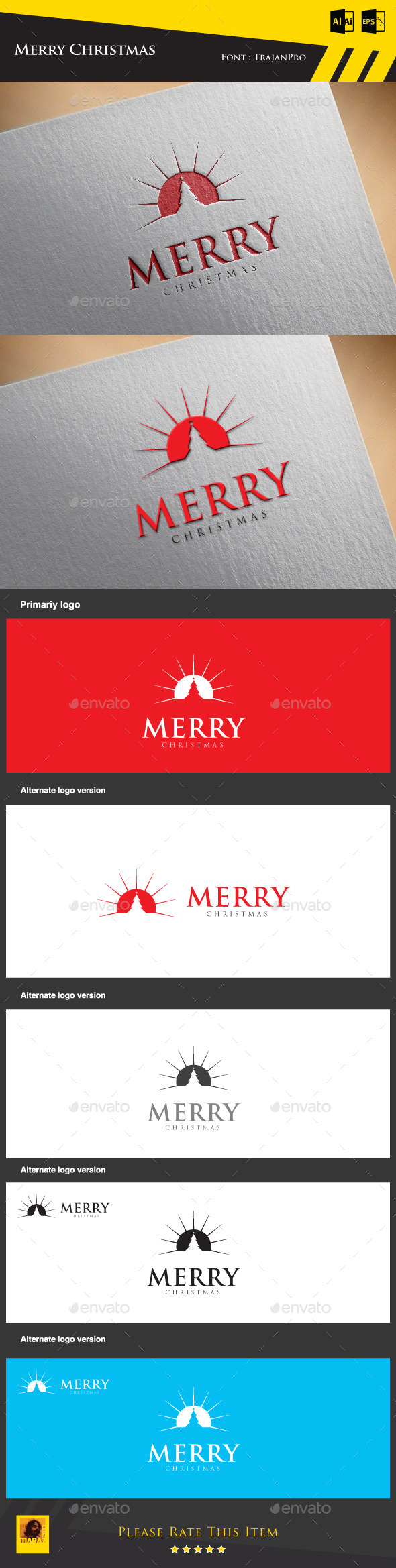 Merry Christmas Logo Template (Symbols)