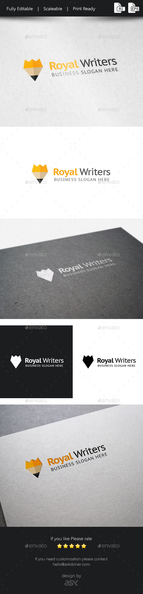 Royal Writers Logo Template (Symbols)