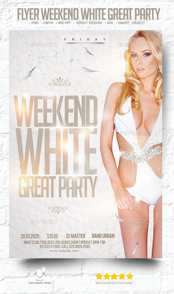 Flyer Weekend White Great Party (Clubs & Parties)