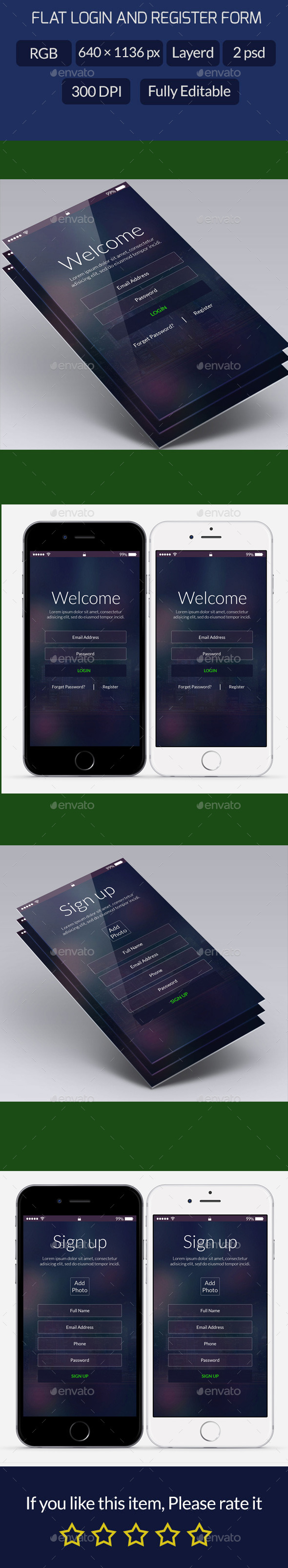 GraphicRiver Flat Login and Register Form 9433051 GraphicRiver Flat Login and Register Form 9433051