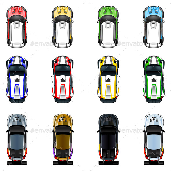 GraphicRiver Cars in Four Colors 9433069 GraphicRiver Cars in Four Colors 9433069