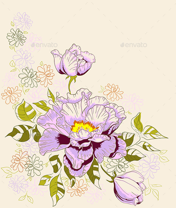 GraphicRiver Decorative Background with Peony Flowers 9433220 GraphicRiver Decorative Background with Peony Flowers 9433220