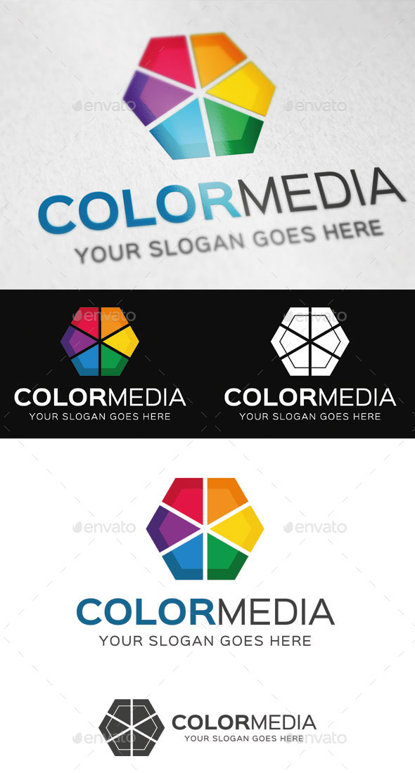 Color Media Logo Template (Abstract)