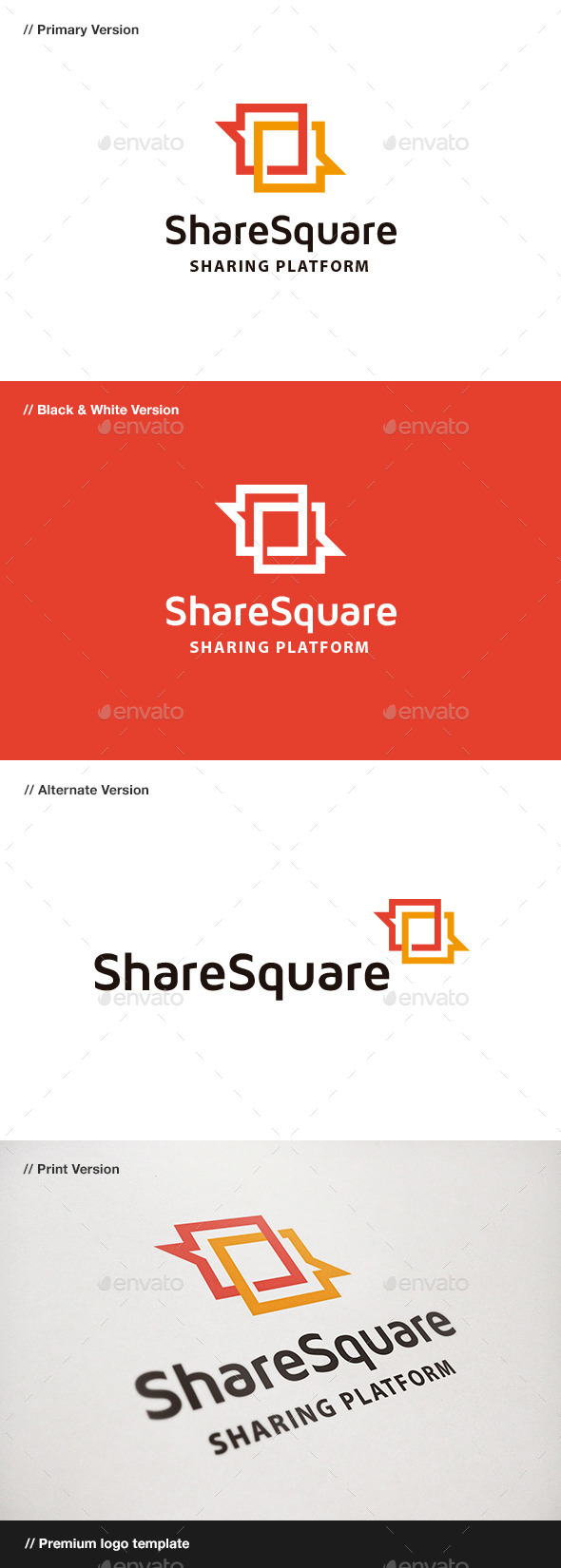 Share Square - Blog & Chat Logo (Symbols)