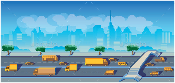 GraphicRiver Highway in a Big City 9436352 GraphicRiver Highway in a Big City 9436352