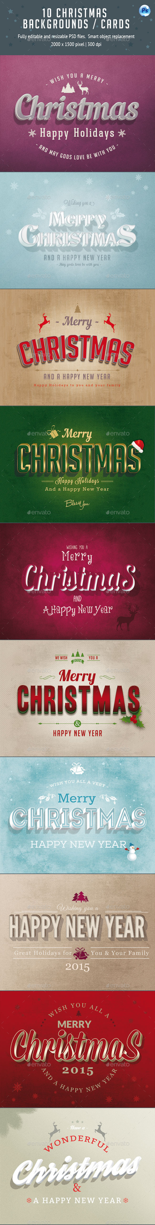 10 Christmas Cards / Backgrounds