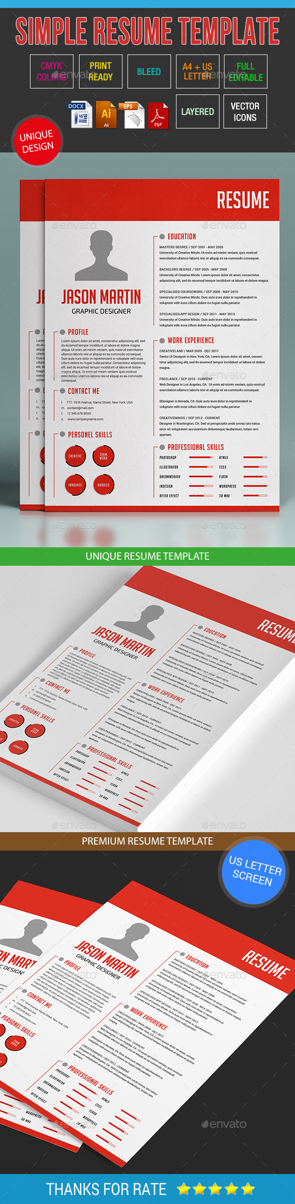 GraphicRiver Simple Resume Template 11 9406270 GraphicRiver Simple Resume Template 11 9406270