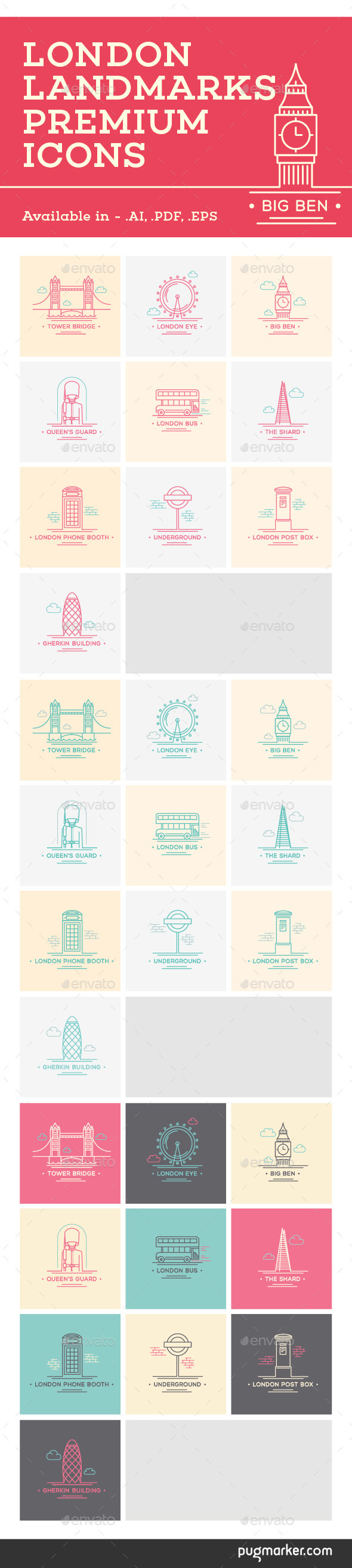 GraphicRiver London Landmarks Premium Icons 9441620 GraphicRiver London Landmarks Premium Icons 9441620
