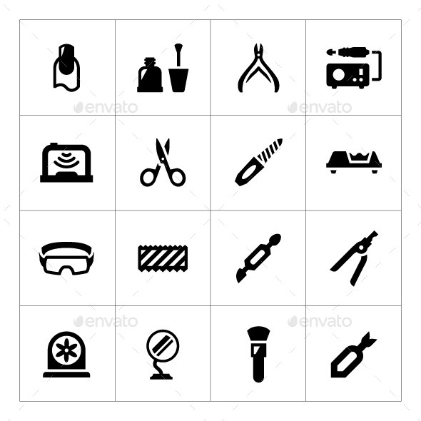 Set Icons of Manicure (Man-made objects)