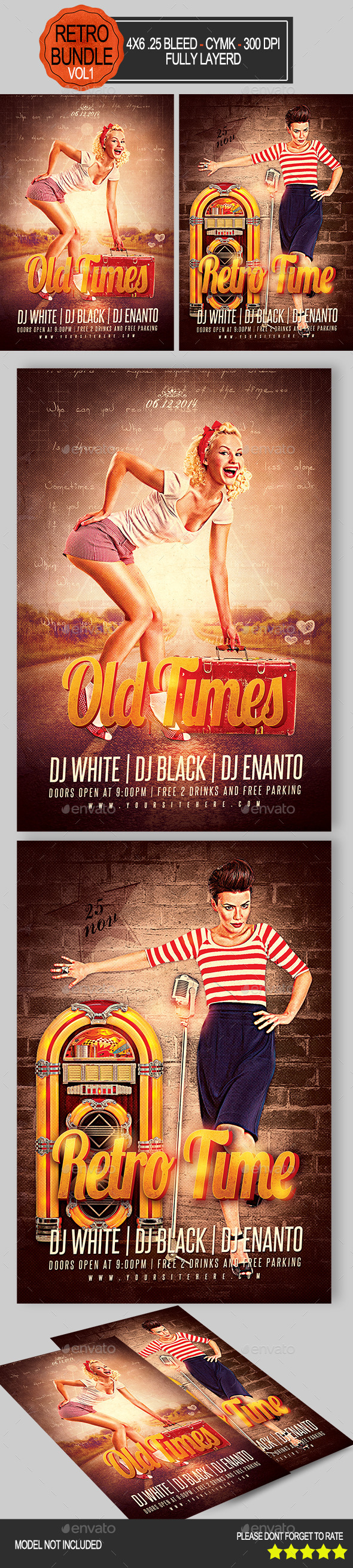 GraphicRiver Retro Flyer Bundle Vol1 9444541 GraphicRiver Retro Flyer Bundle Vol1 9444541