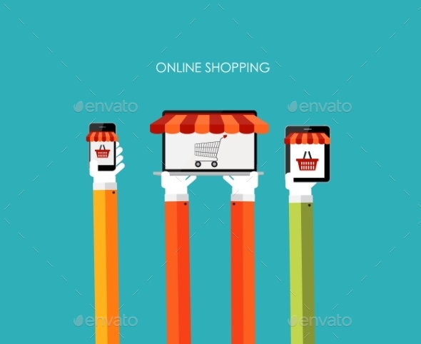 GraphicRiver Online Shopping Flat Concept for Mobile Apps 9444897 GraphicRiver Online Shopping Flat Concept for Mobile Apps 9444897