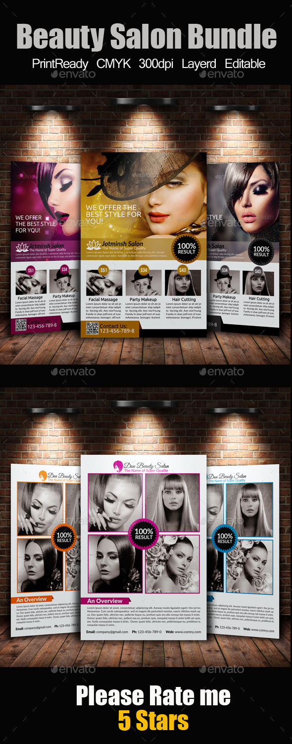 A4 Beauty Salon Flyer Bundle