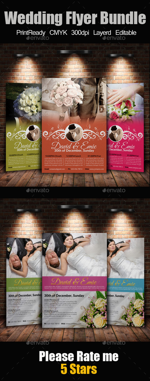 GraphicRiver A4 Wedding Flyer Bundle 9445596 GraphicRiver A4 Wedding Flyer Bundle 9445596