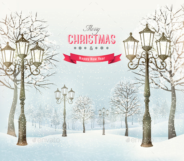 GraphicRiver Christmas Evening Landscape 9445938 GraphicRiver Christmas Evening Landscape 9445938