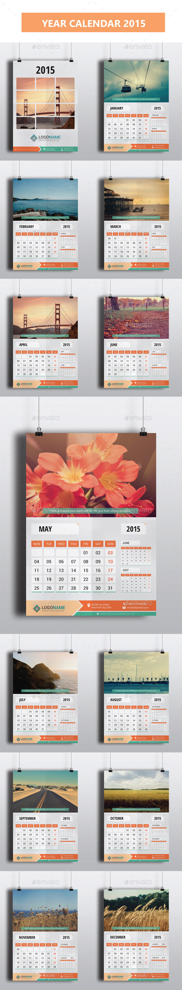 Year Calendar 2015 (Calendars)