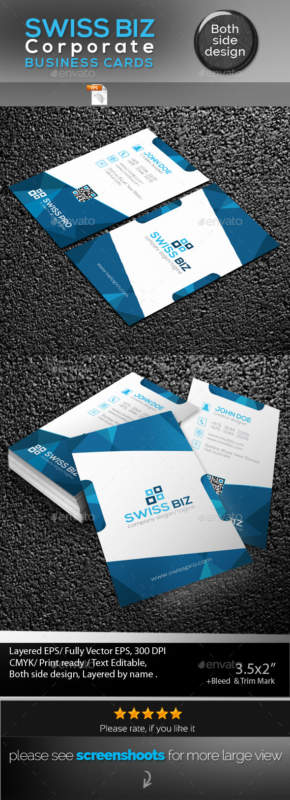 Swiss BIZ Business Cards (Corporate)