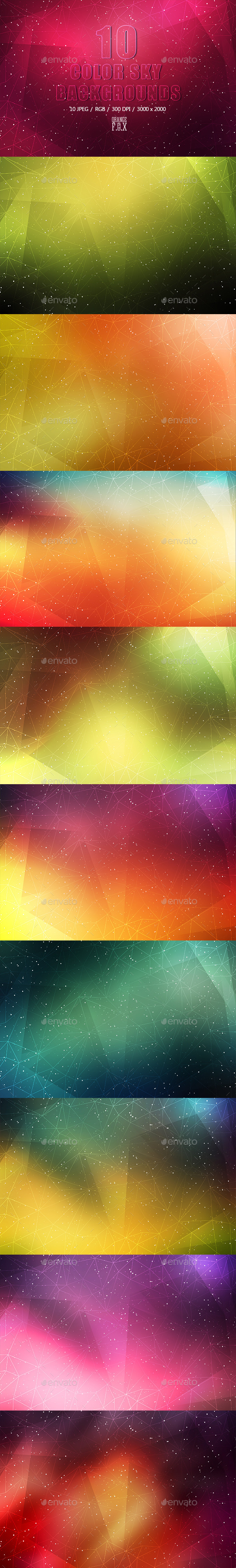 10 Color Sky Backgrounds 10 Color Sky Backgrounds