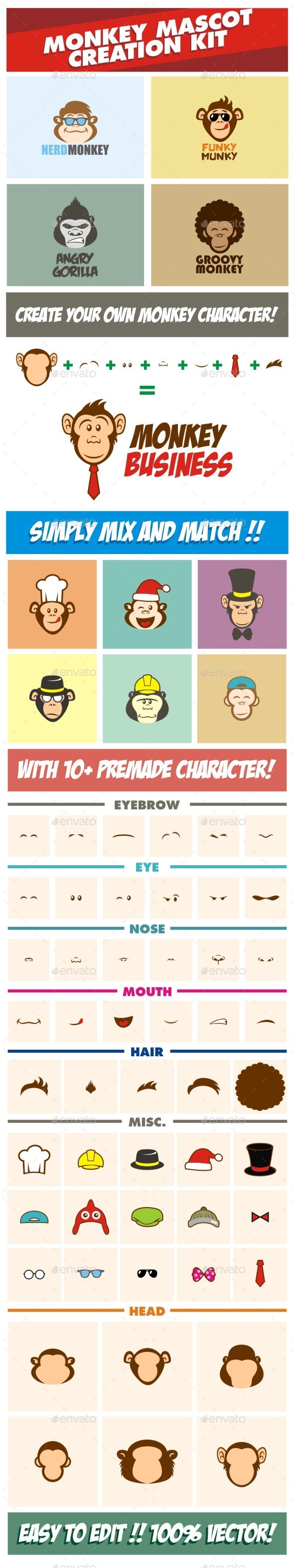 Monkey Character Creation Kit (Animals)