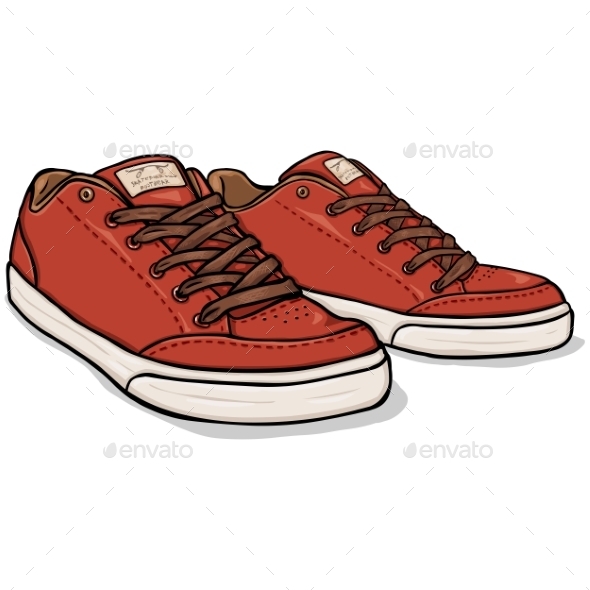 GraphicRiver Vector Cartoon Red Skaters Shoes 9447321 GraphicRiver Vector Cartoon Red Skaters Shoes 9447321