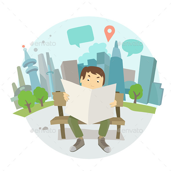 GraphicRiver Man on Park Bench 9447526 GraphicRiver Man on Park Bench 9447526
