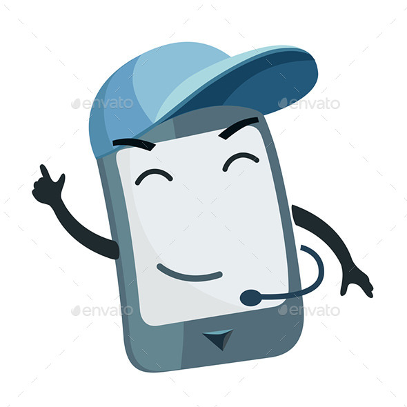 GraphicRiver Phone Character wearing a Cap 9447539 GraphicRiver Phone Character wearing a Cap 9447539