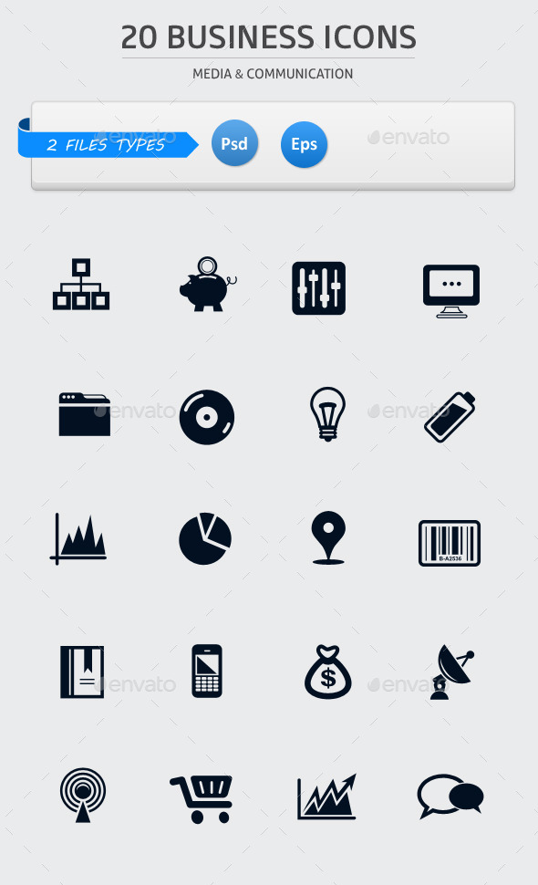 Pack of 20 Business Icons (Web)