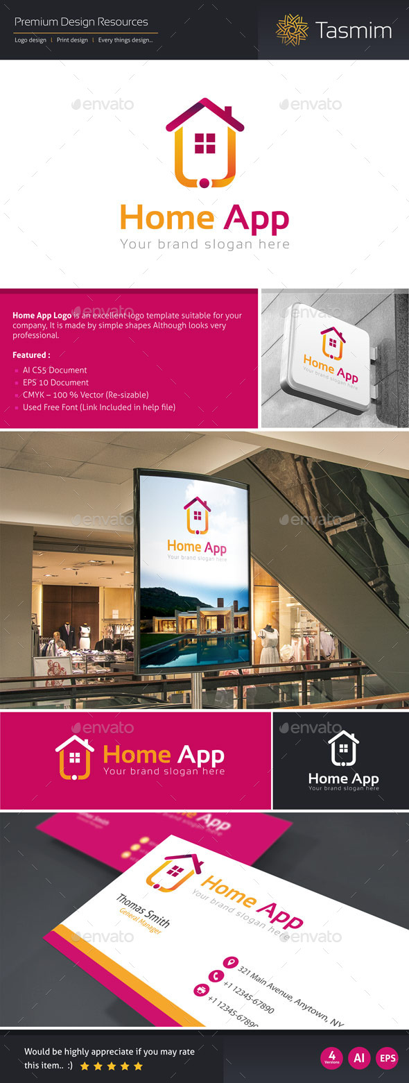 GraphicRiver Home App Logo Template 9450499 GraphicRiver Home App Logo Template 9450499