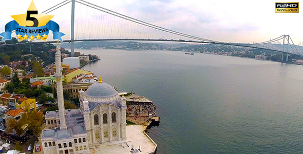 Aerial View of Mosque And Bosphorus Aerial View of Mosque And Bosphorus