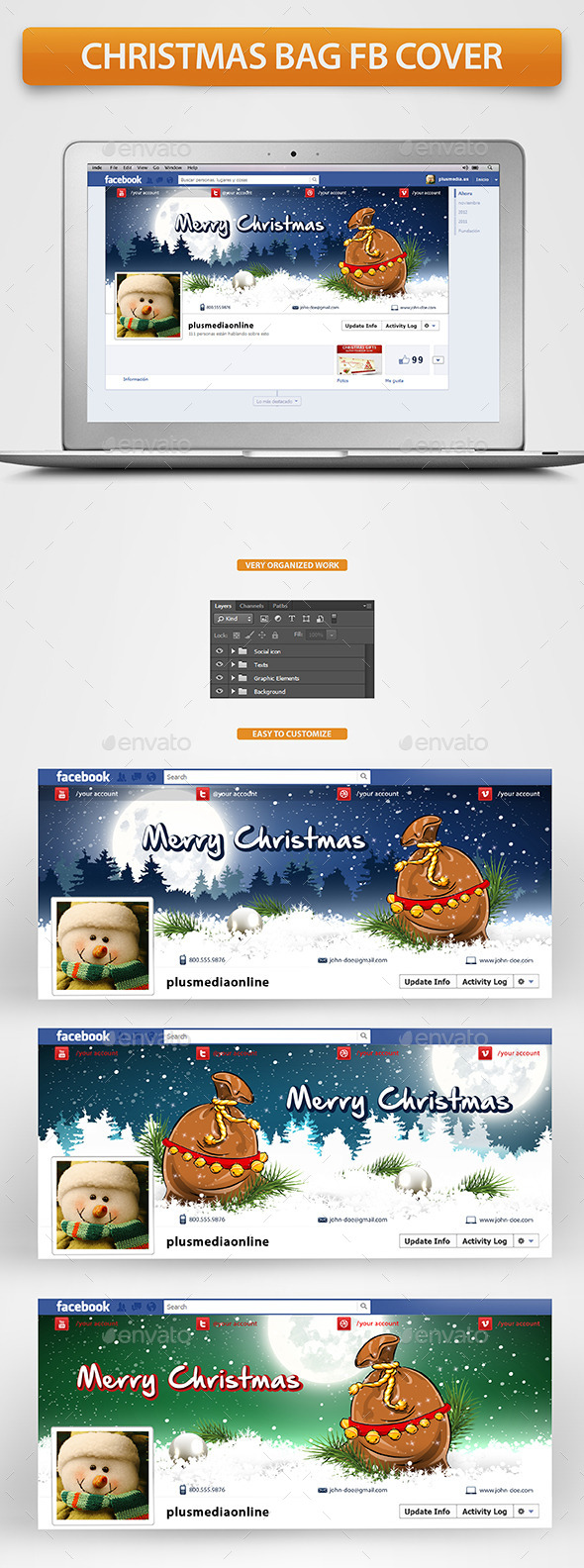 GraphicRiver Christmas Bag Facebook Timeline Cover 9452349 GraphicRiver Christmas Bag Facebook Timeline Cover 9452349