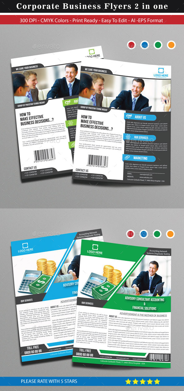 Corporate Business Flyers 2 in one Corporate Business Flyers 2 in one
