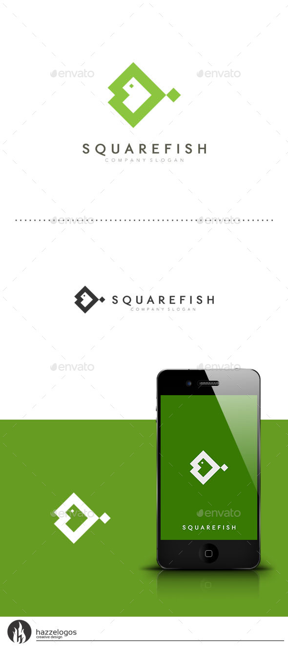 GraphicRiver Square Fish Logo 9453220 GraphicRiver Square Fish Logo 9453220