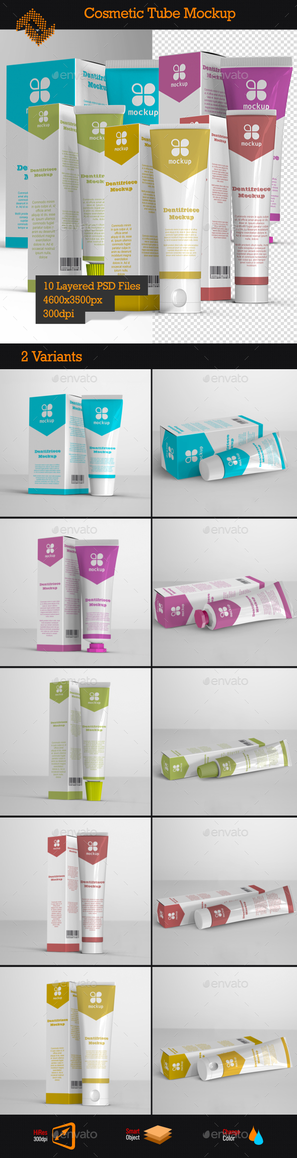 GraphicRiver Cosmetic Cream Tube & Box Mockup 9455096 GraphicRiver Cosmetic Cream Tube & Box Mockup 9455096