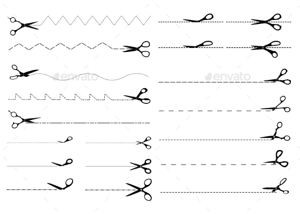 GraphicRiver Set of Scissors Cutting Paper 9455533 GraphicRiver Set of Scissors Cutting Paper 9455533
