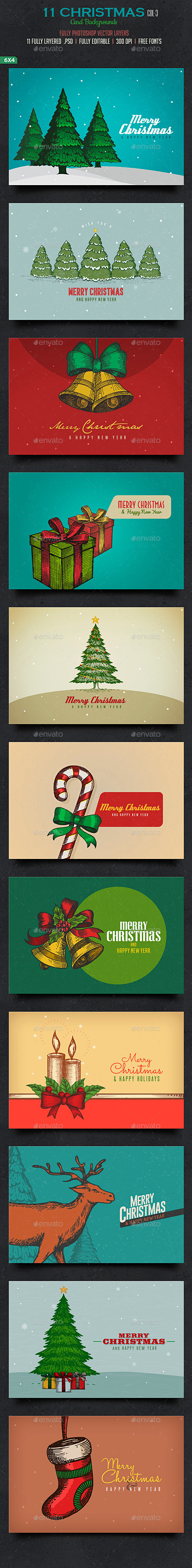 GraphicRiver Christmas Card Backgrounds Col3 9456092 GraphicRiver Christmas Card Backgrounds Col3 9456092