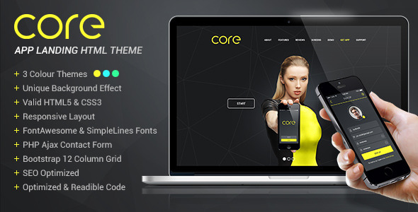 Core - Mobile App Landing HTML Theme