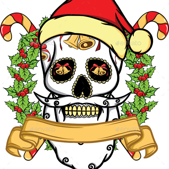 GraphicRiver Christmas Skull 9458359 GraphicRiver Christmas Skull 9458359