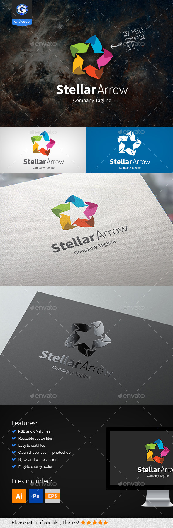 Stellar Arrow Logo (Symbols)