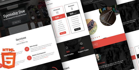 ThemeForest Sponshy HTML5 CSS3 Resume Template 9448888 ThemeForest Sponshy HTML5 CSS3 Resume Template 9448888