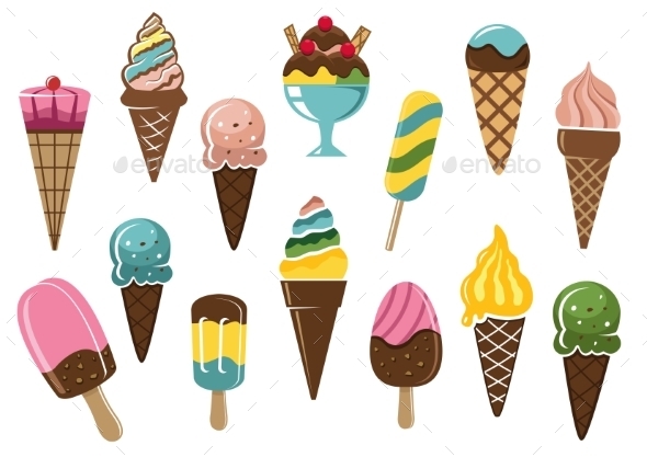 Colorful Ice Cream Icons