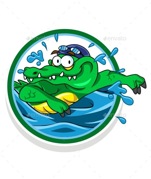 GraphicRiver Croco Swim Character 9460285 GraphicRiver Croco Swim Character 9460285