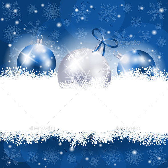 Christmas Background in Blue with Copy Space | GraphicRiver