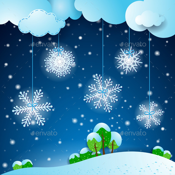 GraphicRiver Winter Background with Snowflakes 9405065 GraphicRiver Winter Background with Snowflakes 9405065