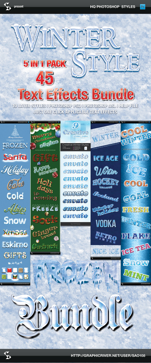GraphicRiver Winter Style Text Effects Bundle 9463705 GraphicRiver Winter Style Text Effects Bundle 9463705