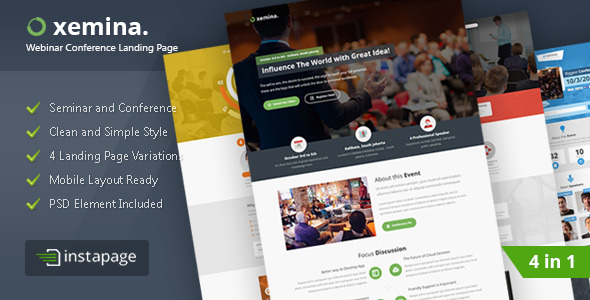 Xemina - Instapage Webinar Landing Page