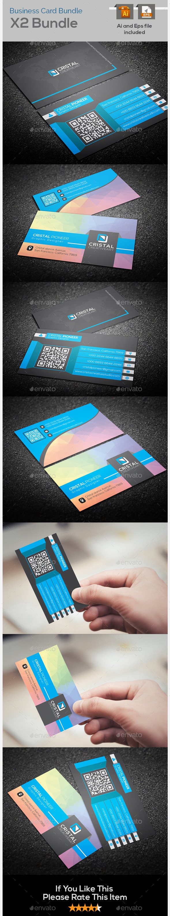 GraphicRiver Colorful & Creative Business Card Bundle X2 9466413 GraphicRiver Colorful & Creative Business Card Bundle X2 9466413