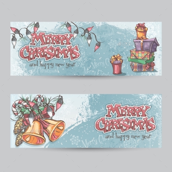 Set of Horizontal Christmas Cards